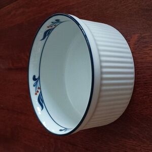 Vintage Dansk Bistro Souffle Porcelain Maribro Pattern Ribbed Baking Dish b550